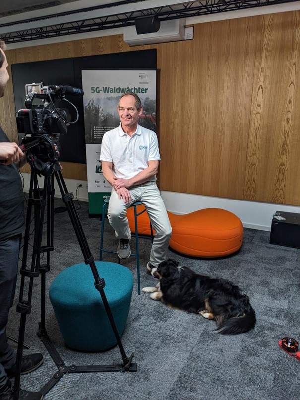 Filmdreh zum Sächsischen Digitalpreis: Einblick in das 5G-Waldwächterprojekt